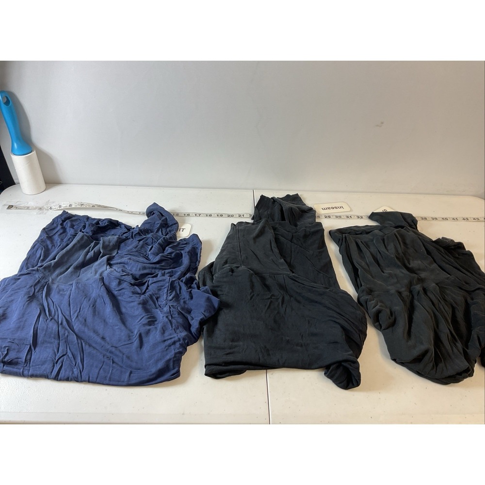 Women's winter silks size LG 3 pc LOT Turtlenecks Black Navy USED baselayers